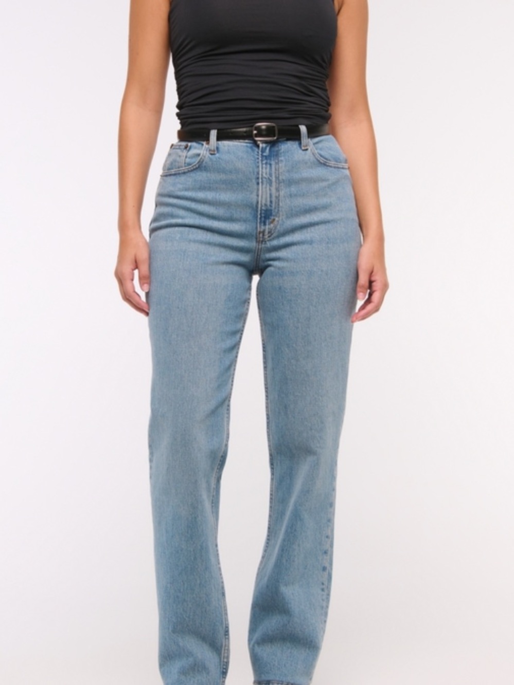Abercrombie & Fitch curve love 90s straight ultra high rise Light Blue Jeans